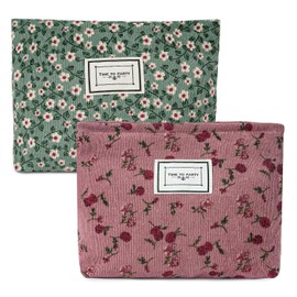 Aucuu Toiletry Bag, Cosmetic Bag, Make Up Bag, Corduroy, Cosmetic Bag, Multifunctional, Large Capacity Make Up Bag, Wash Bag, Travel Toiletry Bag, Makeup Bag, Organiser