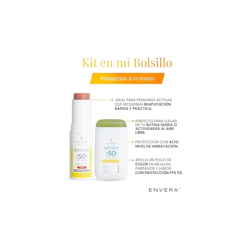 ENVERA Kit En Mi Bolsillo Invisible Stick Sunscreen SPF 50