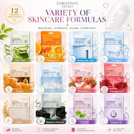 Mascarillas Faciales Coreanas Surtidas  Pack de 15 Piezas Hidratantes con Extractos Naturales  Skincare Coreano K-Beauty para Cuidado del Rostro      