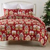 Greenland Home Gingerbread Lane Novelty Holiday Reversible Quilt Set, 2-Piece