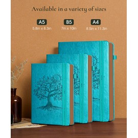 PAIBAS Vintage Leather Journal with 300 Numbered Pages,B5 Lined Journal for Men Women,Daily Journals for Writing,College Ruled Notebook for Work,School,Note taking,Travel Diary,Large (7" x 10")