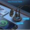Cahuczlhoz 12-24V 4 Port Fast Car Charger QC3.0 & PD