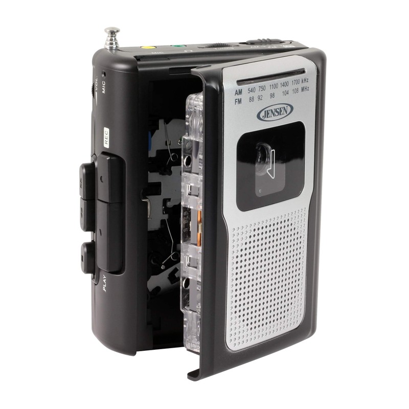 Jensen CR-100 Retro Portable AM/FM Radio Personal Cassette Player Compact