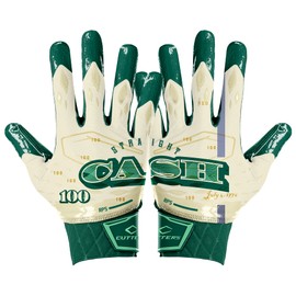 CUTTERS Limited Edition Football Gloves - Rev Pro 5.0 - Ultra Grip No Slip Wide Receiver (1 Pair) (Cash, X-Large)