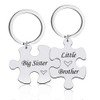 Sister Brother Gifts Puzzle Keychain, Sister Brother Christmas Graduation Birthday