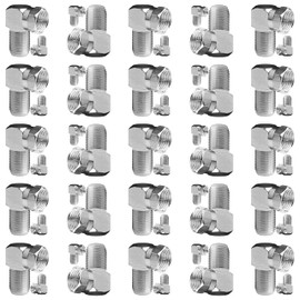 Fanbalunke Right Angle Coaxial Connector, 50 Pcs F Type Female to Male Adapter, Compatible with RG59/RG6 Coax Cable and Wall Plates, for TV, Modem, Internet Router etc.