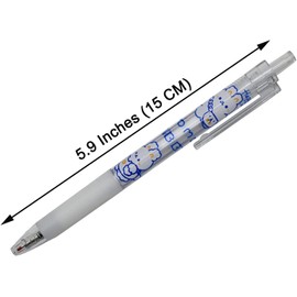 Maydahui Cute Bear Rabbit Retractable Ballpoint Pen, Set of 12, 0.02 inches (0.5 mm), Black, Stylish, Animal, Gel Ballpoint Pen, Cute, Stationery, Gift, Present, Kids, Students