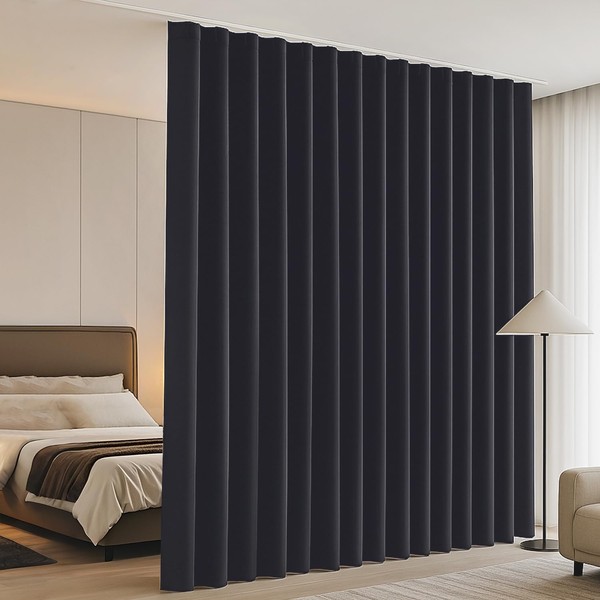Room Divider Curtains with Flexible Curtain Track Set, Blackout Privacy
