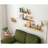 OAKERLAND Floating Shelf, Pine Wood, Pack of 2, Picture Rail,