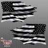 Sticker Sector Thin Silver Line Tattered Flag Mirrored Stickers 2