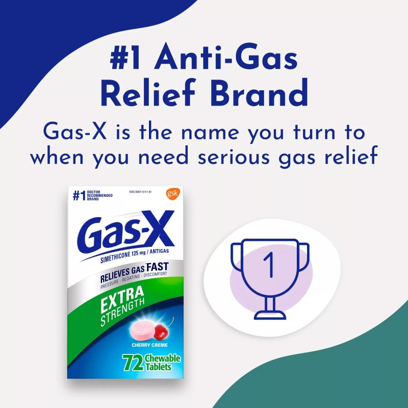 Gas-X Extra Strength Chewable Tablets, Simethicone 125 mg, Cherry Creme,