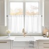 HOMEIDEAS Non-See-Through White Privacy Sheer Kitchen Curtains 30 X 24