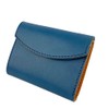 Tochigi Leather Trifold Mini Wallet Navy