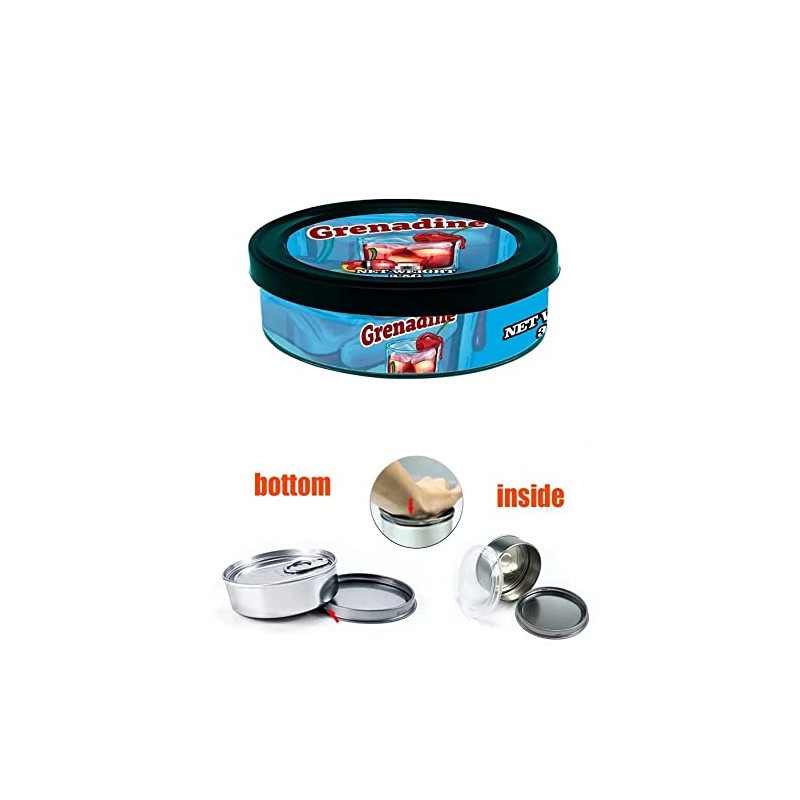 Self-Seal Cali Tin Can with Ring Lid and Labels, Side