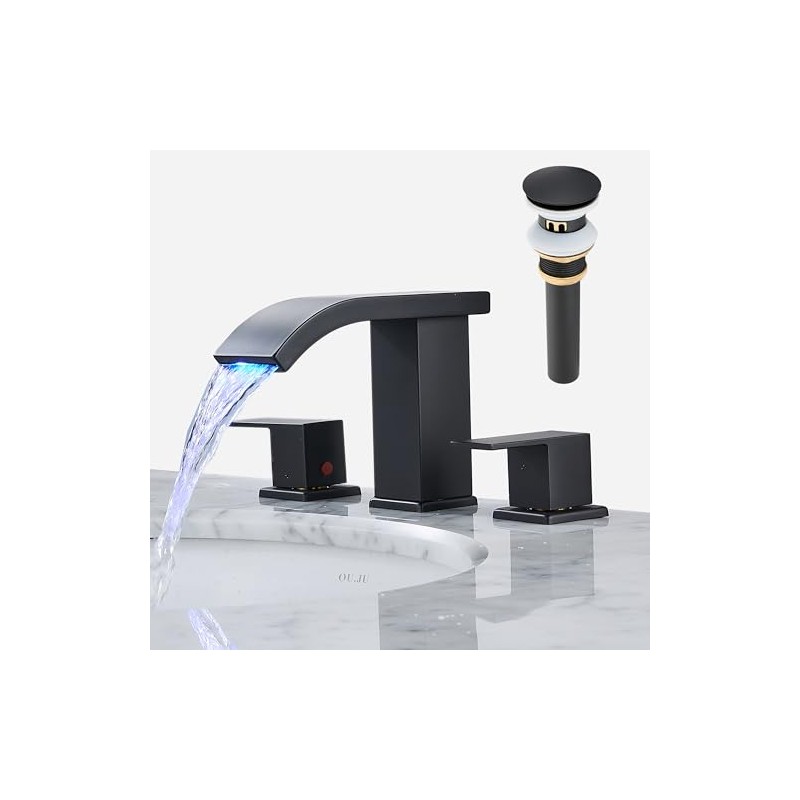 Bathroom faucets 3 Hole Widespread Modern Bathroom Sink Faucet 8