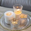 Letine 10pcs Frosted Silver Ribbed Star Candle Cups - Assorted