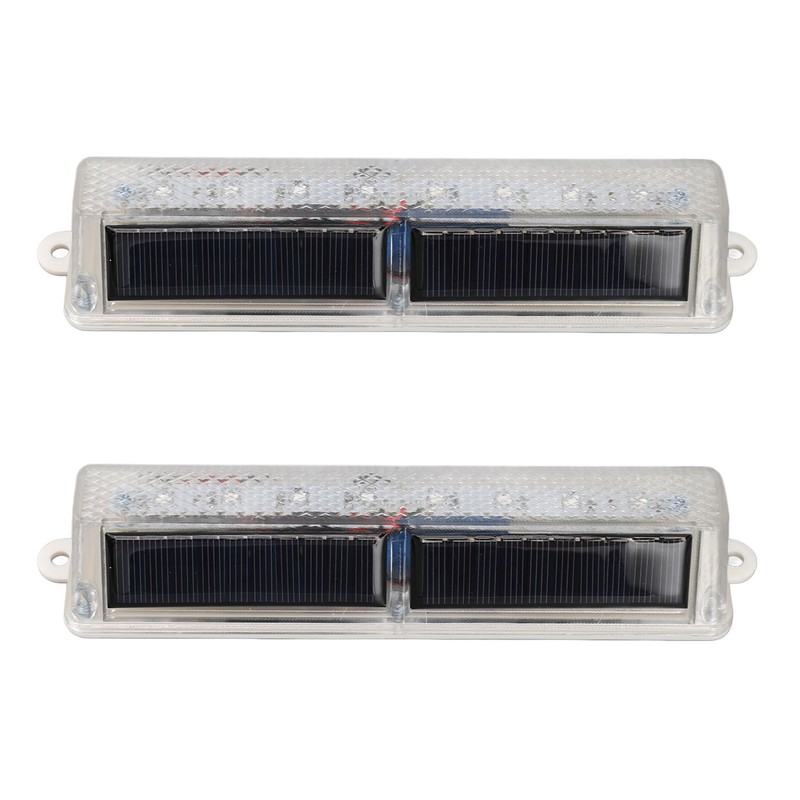 2 PCS Light Control Solar Warning Lights with 8 LED