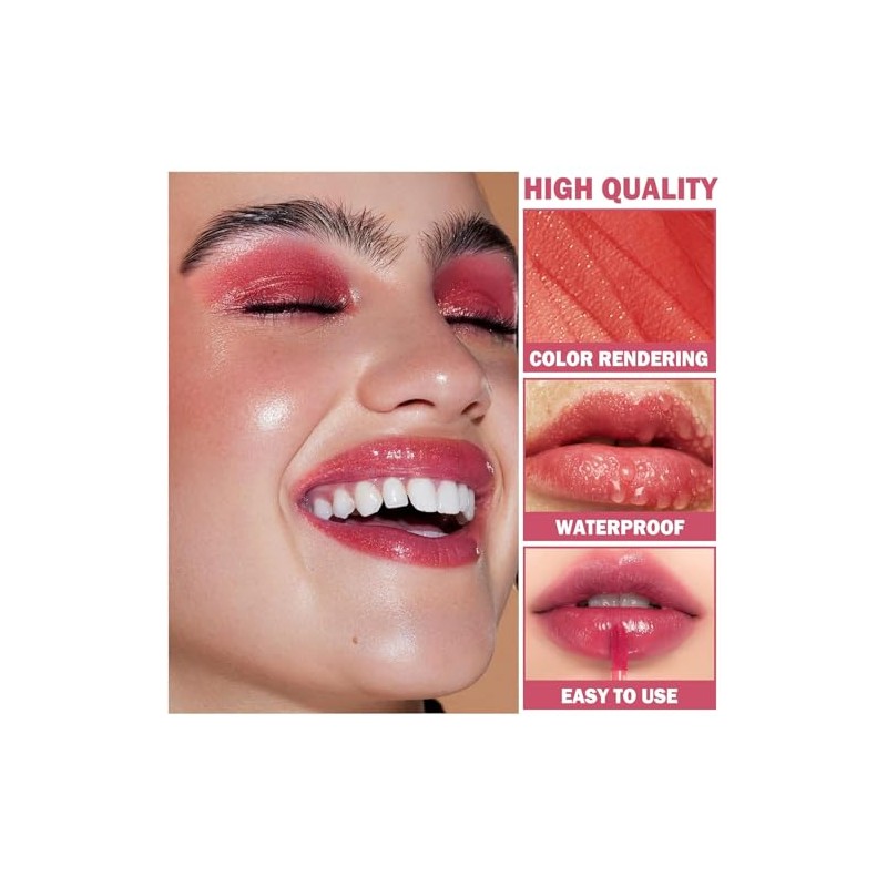 Brillos De Labios Hidratante 4PCS Nude Lip Gloss Líquido Lápiz