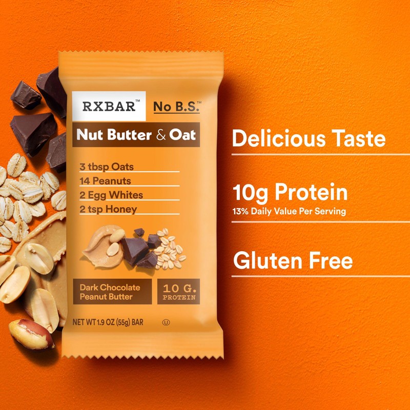 RXBAR Nut Butter and Oat Protein Bars, Protein Snacks, Snack