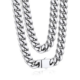 Bandmax Thick Cuban Link Chain for Men Cubanas Cadenas Hombres 9MM Chunky Heavy Metal Miami Chain Necklace 26Inch Biker Rapper Necklace Chains