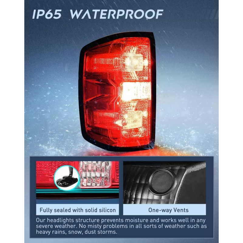 Nilight Taillight Assembly for 2014-2019 Chevy Silverado 1500 2500 HD