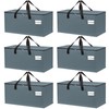 6-Pack Extra-Large Heavy-Duty Storage Totes with Reinforced Handles, Durable Zippers