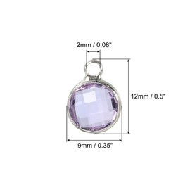 MECCANIXITY Crystal Birthstone Charm 9mm Dia December Pendant Drop Beads 12 Colors for Jewelry Earrings, Necklaces, Bracelets, Pendants Making, Pack of 12
