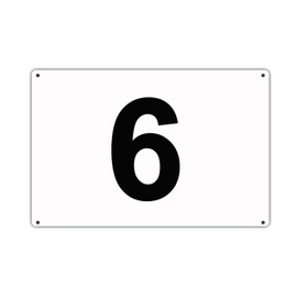 XILIWU Parking Lot Number Plate (Single Item) 9.8 x 6.5 inches (250 x 165 mm), 0.06 inch (1.5 mm) PVC with Holes, Rounded Corners (6)