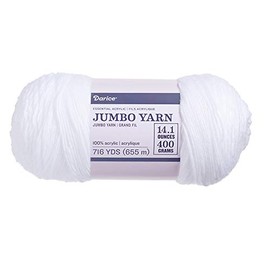 Darice Jumbo White, 14.1 Ounce Skein (716 Yards) Yarn,