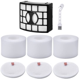 Leadaybetter NV601UK Filter Replacement for Shark Rotator DuoClean Lift-Away NV600 NV601 NV601UKT NV600UK NV700UK NV700UKT Upright Vacuum, Part XFF600 XHF600 1 HEPA Filters + 3 Foam Filters