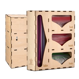 Ziplock Bag Organizer – Plywood Zip lock Bag Organizer – Baggie Organizer for Drawer Compatible with Gallon, Quart, Sandwich and Snack – Ziplock Bag Holder by Green Empire