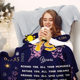 Paihvcn 19th Birthday Gifts for Girls, Gifts for 19 Year Old Female, 19th Birthday Decorations, 19 Year Old Girl Gifts, Gifts for 19 Year Old Girl Throw Blanket 60"x50"