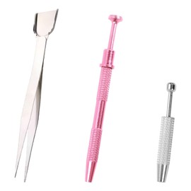 3 PCS Piercing Ball Grabber Tool, Pick Up Sprinkle Pen with Prongs Diamond Claw, Jewelry Tweezers with Shovel Head, Piercing Removal Tool for Tiny Objects, IC Chip, Electronic Components (Multicolor)