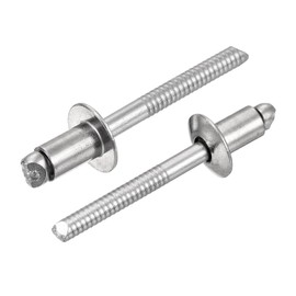 sourcing map 50Pcs 1/4"x3/8" 304 Stainless Steel Dome-Head Blind Rivets, Open-End Type Blind Rivets for DIY, Sheet Metal, Automotive Repairs, Furniture, Boat, and Duct Work (Silver)