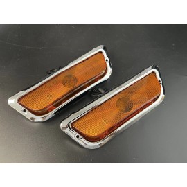 KK 1960 Chevy Impala Belair Biscayne El Camino Amber Parking Light with bezel Pair