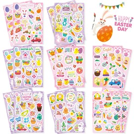 Easter Stickers, Fyvadio 282PCS Easter Eggs Bunny Rabbit Stickers for Kids Adults, Cute Easter Holiday Stickers for Skateboard, Water Bottles, Scrapbook, Junk Journal, DIY Crafts