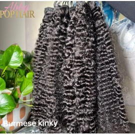 Free Gift Business Deal for Bulk Hair Pixie Curly Yaki Straight Raw Indian Curly Hair Human Hair Raw Hair Bundlecolor: Burmese kinky curly, Stretched Length: 24 Inches