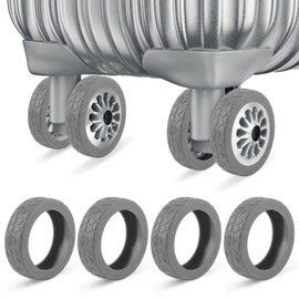 PEUTIER 8pcs Luggage Wheel Covers, Silicone Suitcase Wheel Protector Anti-Wear Reduce Vibration & Noise Suitcase Caster Cover Replacement for Most 8 Spinner Carry-On Luggage (Gray)