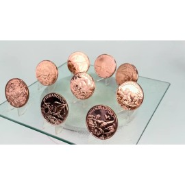 Copper Art Coins * Nine Piece Dinosaur Collector Set * Fine .999 Bullion Rounds