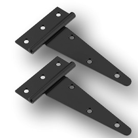 ENN LLC Door Hinge, T-Shape, Black, Set of 2 (5")