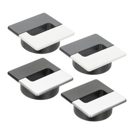 PATIKIL 2.4 Inch Desk Grommet, 4Pcs Cable Grommet Wire Management Cable Hole Cover Cord Organizer for Office Home Table Countertop, Gray/White, Black/Silver