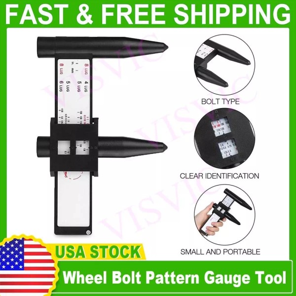 Unbranded WHEEL RIM BOLT CIRCLE PATTERN SLIDING MEASURING TOOL GAUGE