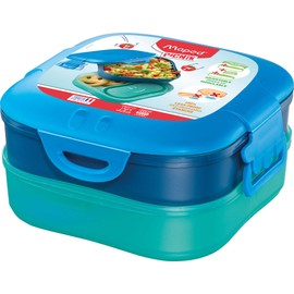 Maped Picnik - Contenedor infantil 3 en 1, con 3 compartimentos, 1.4 L, libre BPA, Azul
