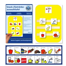 Snack Selection Nonverbal Communication Board - Autism Aids - 15 Communication Cards Autism - Robust High Quality Visual Communication