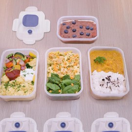 LIVINGTON Push&Vac 3tlg. Vakuum-Frischhaltedosen-Set - Luftdichte Vorratsbehälter - Stapelbar - Auslaufsicher - Essensboxen - Mealpreap