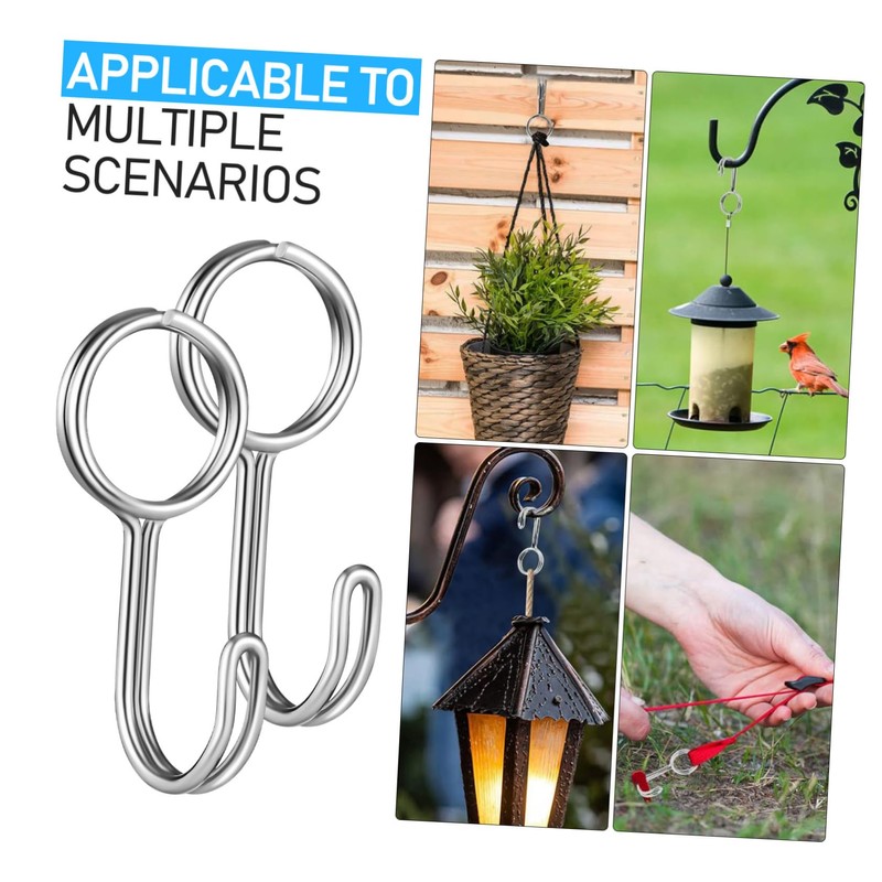 WHAMVOX 10pcs Stainless Steel Spiral Hooks Heavy Duty Organizer Hooks