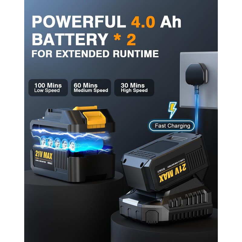 Leaf Blower Cordless, 650CFM & 3 Speed Levels,Electric Cordless Leaf