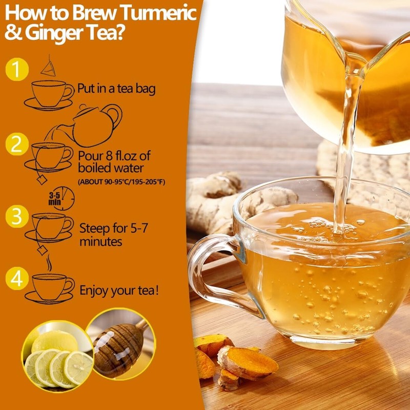 ULTHMOK 120 Premium Turmeric, Ginger, Cinnamon Blend Tea Bags, 100%