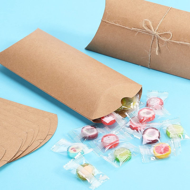 Mr. Pen Kraft Pillow Boxes, 6.3x3.4x1.3 in, 25 Pack with