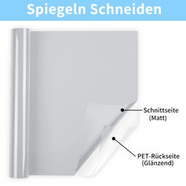 Lya Vinyl Textile Plotter Film, 30.5 cm x 600 cm, Flex Film Plotter Textile for Cricut and Silhouette Cameo, Heat Transfer Vinyl for Textiles, Iron on Film for DIY Fabric and Shirt (Silver)